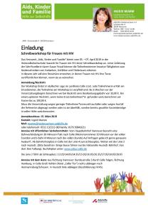 Ausschreibung Schreibworkshop für Frauen mit HIV